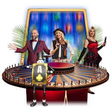 Live roulette wheel spin with betting grid and subject to verification display